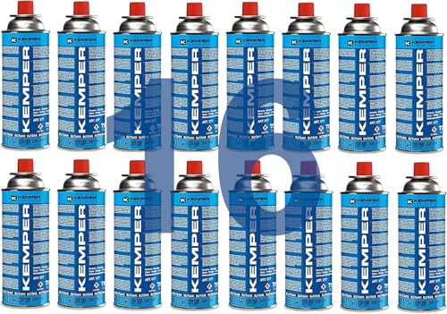 16 PEZZI - Bombola Bomboletta cartuccia a gas da 390 ml (227 gr) Kemper 577 ideale per stufette e fornelli portatili tipo bistro
