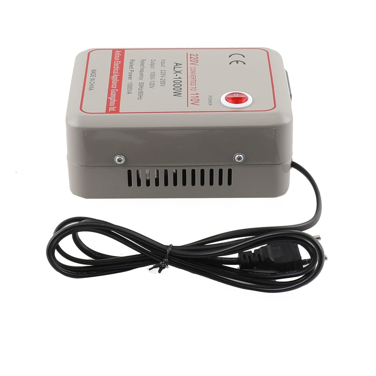 Trasformatore Step-down 1000VA 220V-250V a 100V-120V, Convertitore di Tensione Compatto con Protezioni Multiple per Viaggio e Dispositivi Elettronici