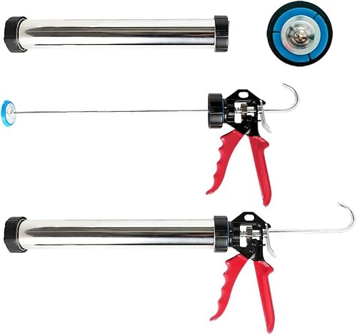 Miniatura 3 de Pistola de calafateo pistola de salchichas Pistola de calafateo de salchichas, 20 onzas, barril de acero inoxidable de accionamiento 121, ahorro de