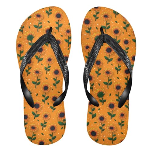 Flip Flop Sandals Cartoon Sunflower Print for Women Men Beach Outdoor XS