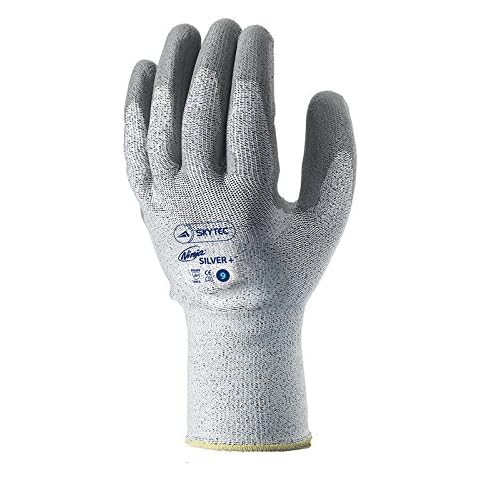 Skytec Handschuhe sky29-l Ninja Silber + Cut 5 PU Palm Handschuh, Größe: L, Grau (2 Stück) Cover