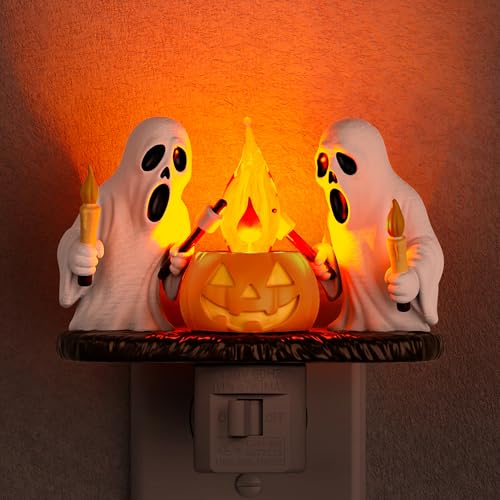 Briignite Halloween Ghost Campfire Flickering LED Plug-In Night Light (2 Styles) - image 1