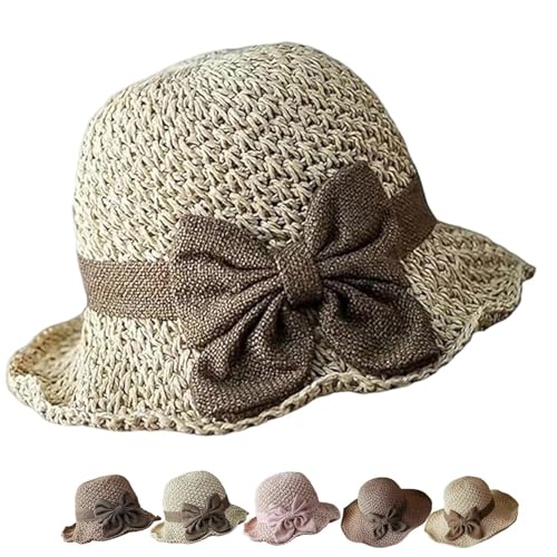 Sombrero de paja tejido elegante para mujer miniatura 1
