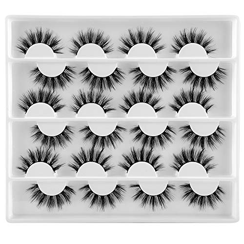 False Eyelashes, Winifred 3D Fake Eyelashes Strip Natural Fluffy False Lashes Pack 12 Pairs Faux Mink Lashes