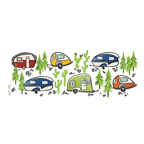 Tervis 1259435 Retro Camping Insulated Tumbler with Wrap and Blue Lid, 16oz Mug, Clear - Image 3