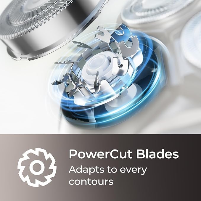 Miniatura 2 de Maquinilla de afeitar eléctrica para hombres, afeitadora recargable, impermeable, húmedo, seco, inalámbrica, velocidades ajustables, con recortador