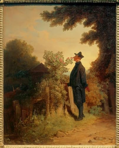 Image peinture murale Carl Spitzweg L'Ami Rose 60x90cm toile artistique haut de gamme
