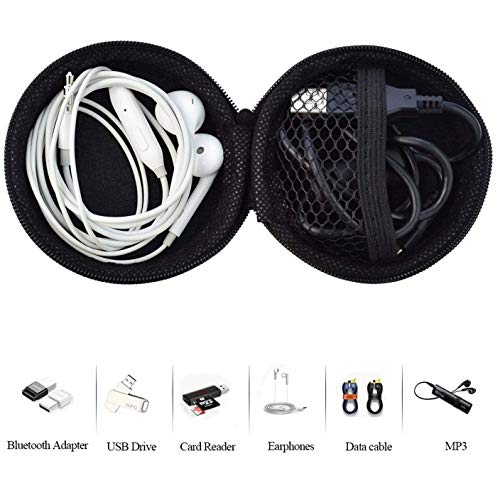 Image of OAHU Multipurpose Pocket Storage Travel Organizer Shockproof Protective Pouch Case for Bluetooth Wireless Earphones, Memory Card, Data Cable, Keys, Jewellery and Pen Drives (Black)