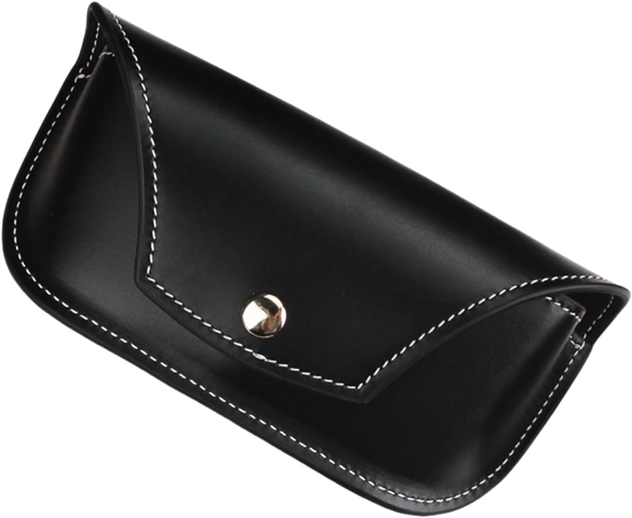 Leather Sunglasses Case Eyeglass Holder Reading Glasses Protector Vintage Eyewear Storage for Men and Women(Black)