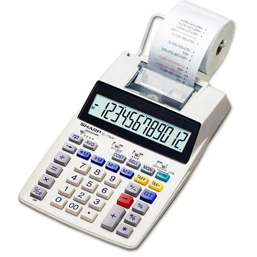 Sharp Calculadora de impressão em duas cores EL-1750V 2 linhas/seg 7,6 cm preto/vermelho