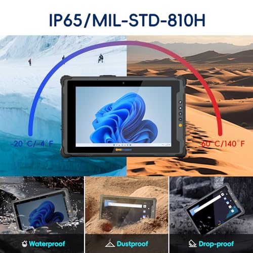 Image of M10A 10.1 inch Windows 11 Pro Rugged Tablet, Intel Core i5, 16GB RAM 128GB SSD, Hot-Swappable Battery, 700 Nits FHD, 4G LTE, IP65 Industrial PC for Diagnostics & Field Service