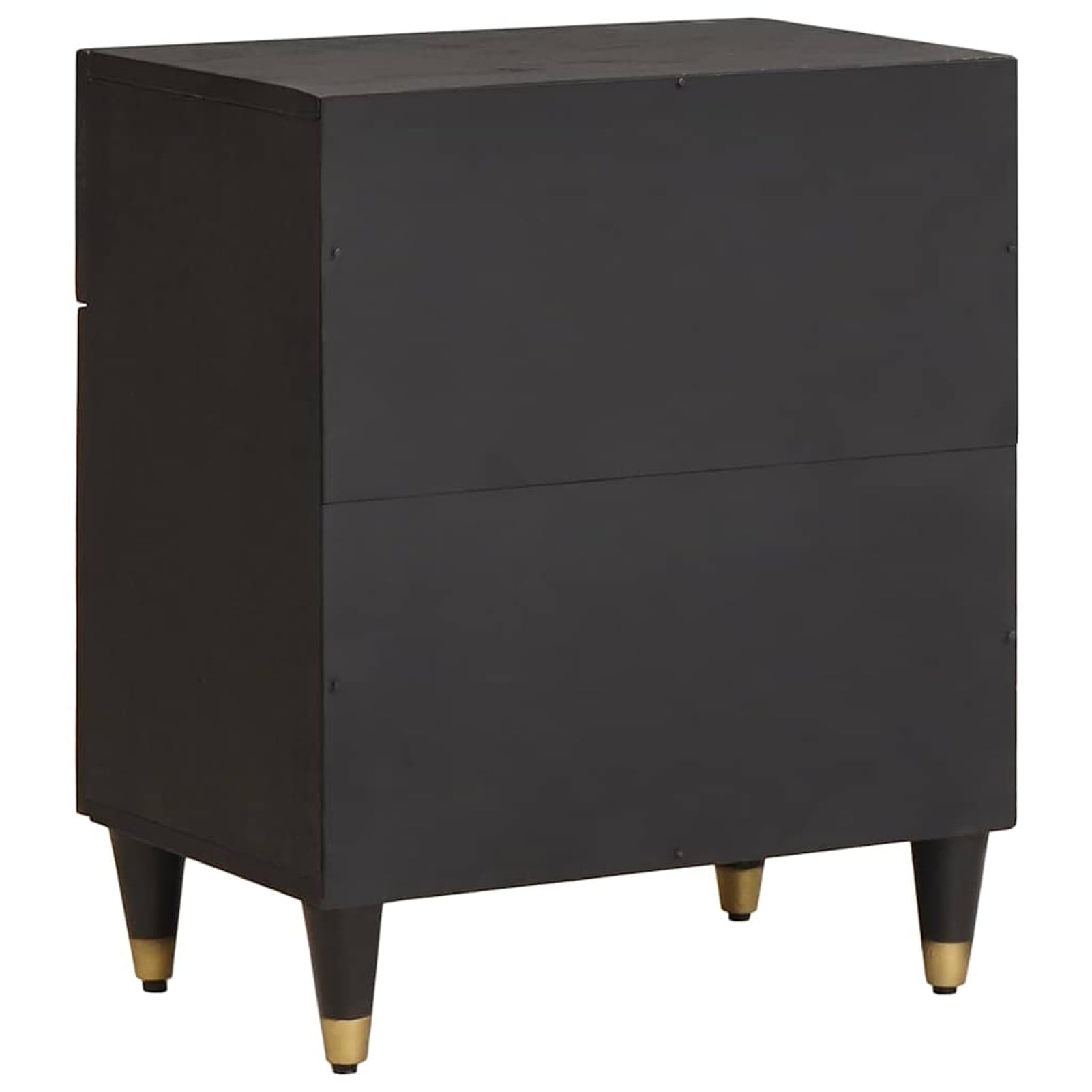 Homgoday Comodino con Porta Nero 50 x 33 x 60 cm Legno di Mango massello