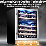 Kalamera 24 inch Wine Cooler, 46 Bottle - Dual Zone Built-in or Freestanding Fridge with Stainless Steel Reversible Glass Door, for Home, Kitchen, or Office. - Image 4