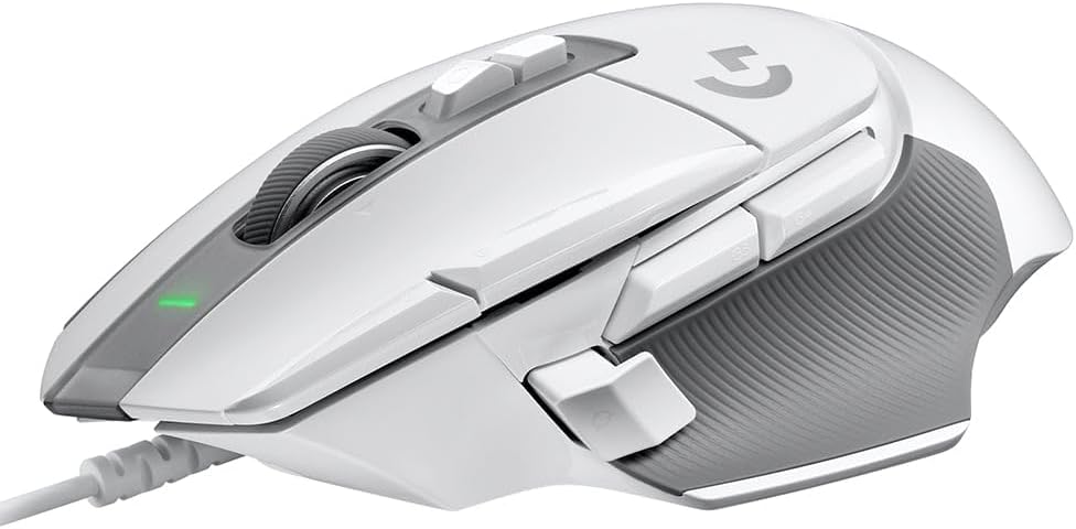 Logitech G502 X Wired Gaming Mouse - LIGHTFORCE Hybrid Optical-Mechanical Primary switches, Hero 25K Gaming Sensor, Compatible with PC/macOS/Windows - White