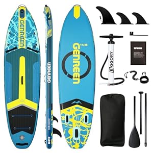 GENREEN Aufblasbares Stand-Up Paddle Board Water Blue