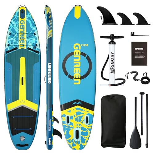 GENREEN Aufblasbares Stand-Up Paddle Board Water Blue