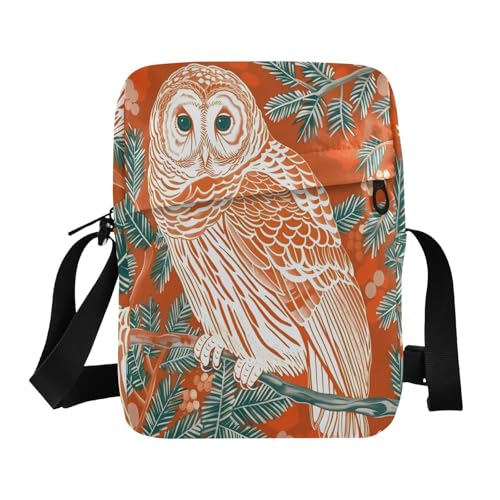 Orange Asthetic Owl messenger bag Crossbody Bags For Women Everyday Purses Adjustable Strap for Shopping work