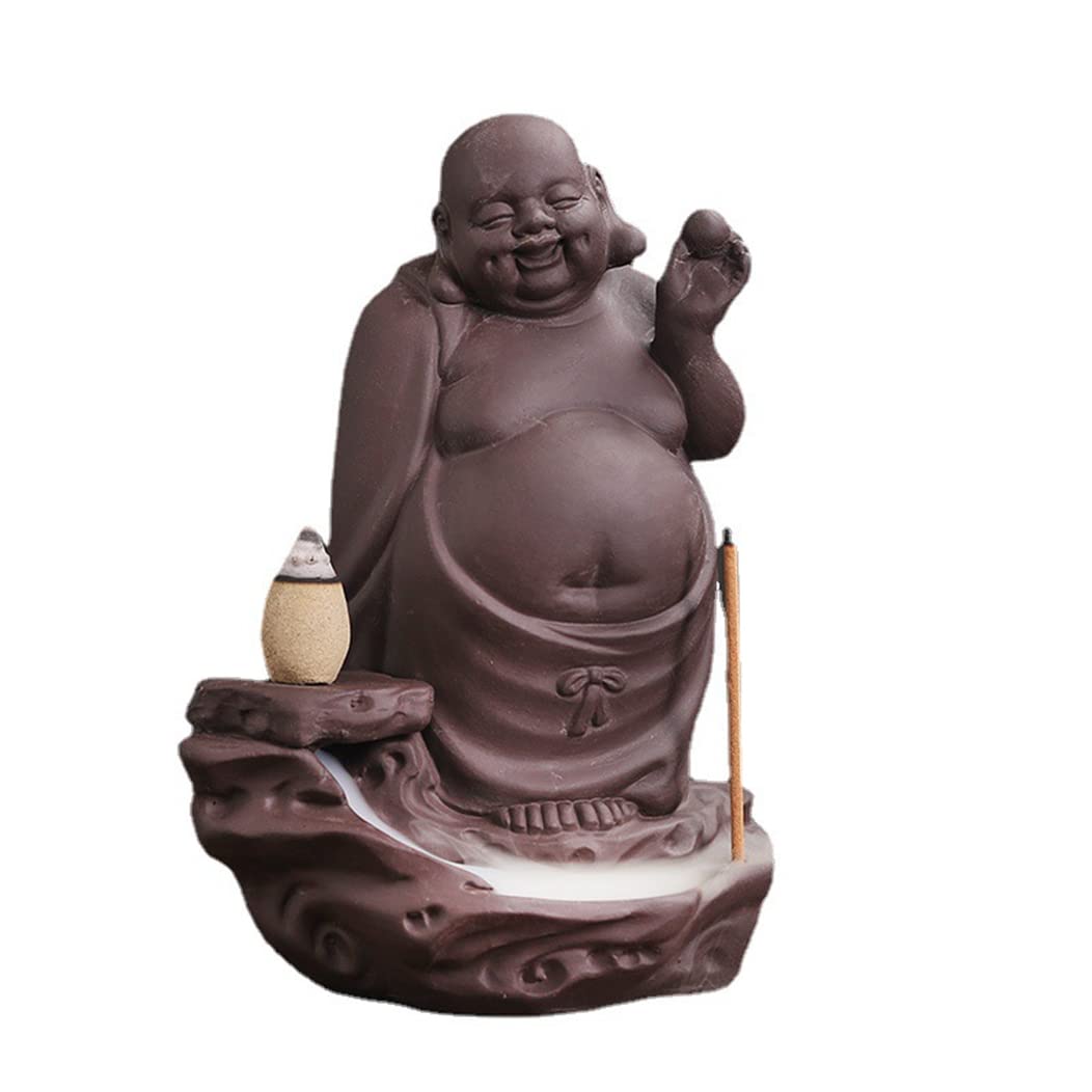 Brûleur d'encens cascade contre le stress avec statuette Maitreya