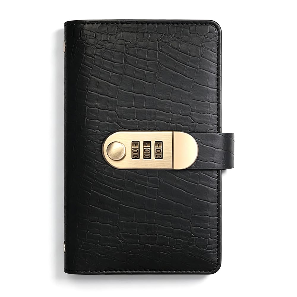 100 Transparent Pocket Currency Collectors Album, 2026 New 100 Envelope Money Savings Challenge Book with Password Lock for Collectors Savers (BlackA)