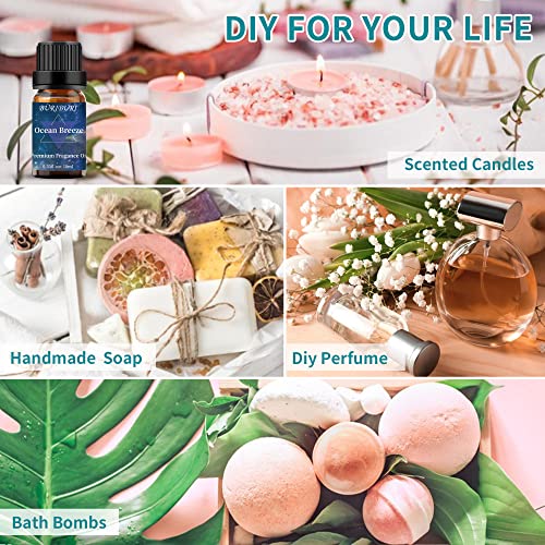 Buriburi Ocean Breeze Fragrance Oil Bundle With Apple Cider, Jasmine, Rose Essential Oil Gift Set For Diffusers #TOP6