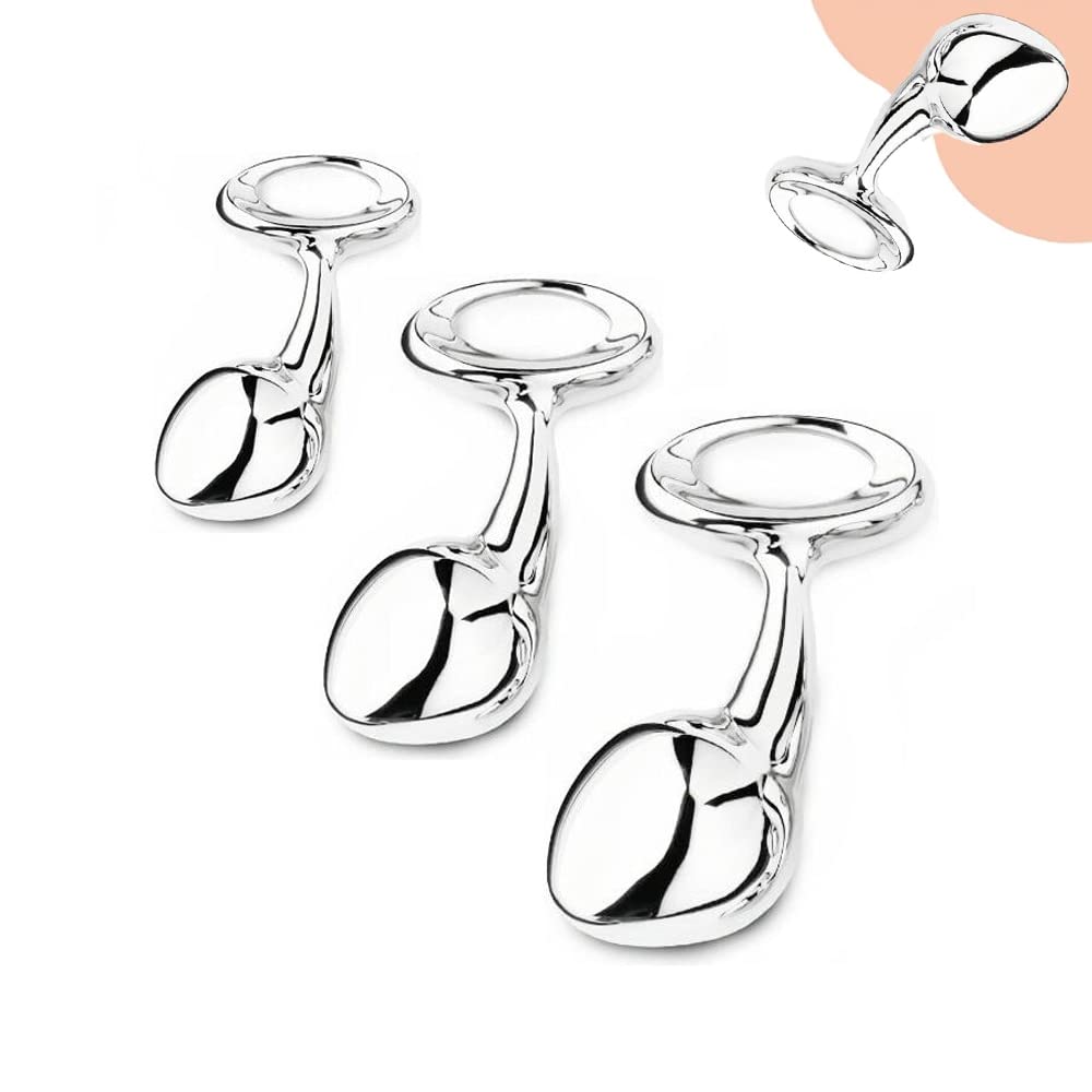 Plug anale Set di plug per testa a sfera anale in acciaio inossidabile pesante Set di perline anali in metallo piccolo e grande Butt Plug Pull Ring Insert Ass Toy dildo