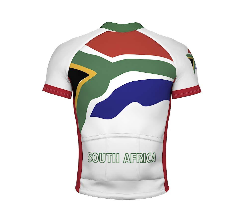 South Africa Emblem Full Zipper Bike Short Sleeve Cycling Jersey for Women - Size L Multicolored