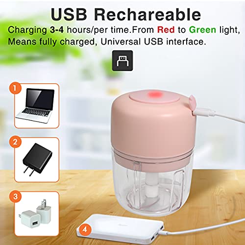 FUHUIM-Mini-Electric-Garlic-Chopper-mini-chopper-food-processor-Fits-for-Cutter-VegetablesMeat-GrinderGarlic-ChooperFruits-MasherSalad-Grinder250ML
