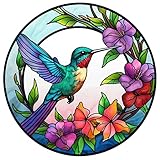 Whitelotous Stained Glass Hummingbird Diamond Painting Kits for Adults- Animal Diamond Art Kits for Adults, Gem Art Kits for Adults for Gift Home Wall Decor 30x30cm/11.81x11.81in
