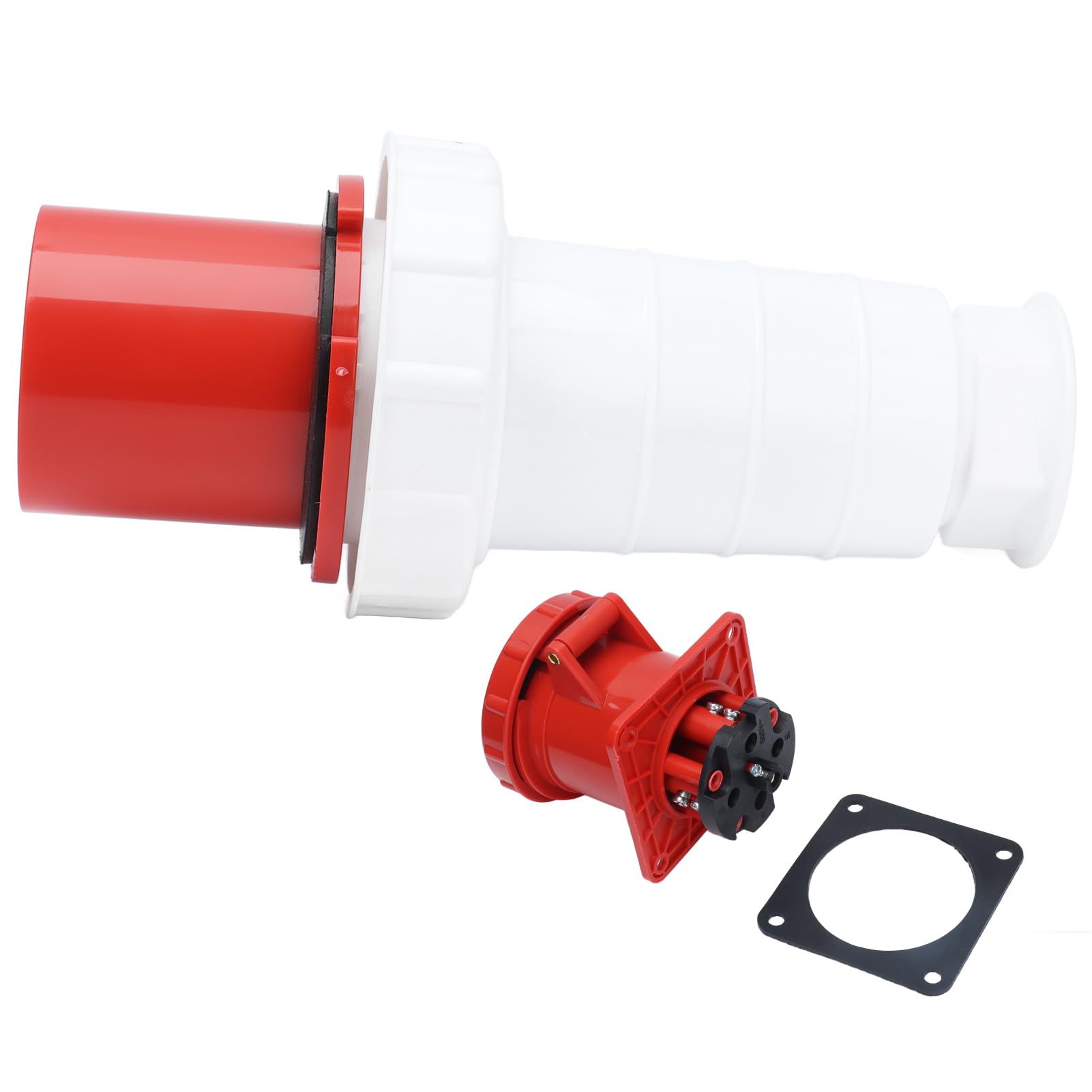 Ensemble de Connecteurs de Prise Industrielle IP67 – Connecteur électrique triphasé 4 Broches 63 A 380-415 V pour Applications de Service – Connexion d'alimentation