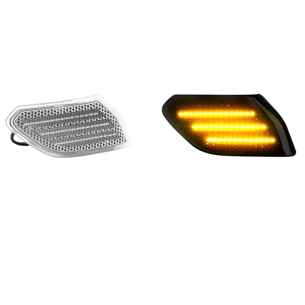 2 sztuki sekwencyjne migacze przedni zderzak boczne światła obrysowe Canbus dla 2018-2021 Jeep Wrangler JL 2020-2021 Gladiator JT Amber(Clear Lens)