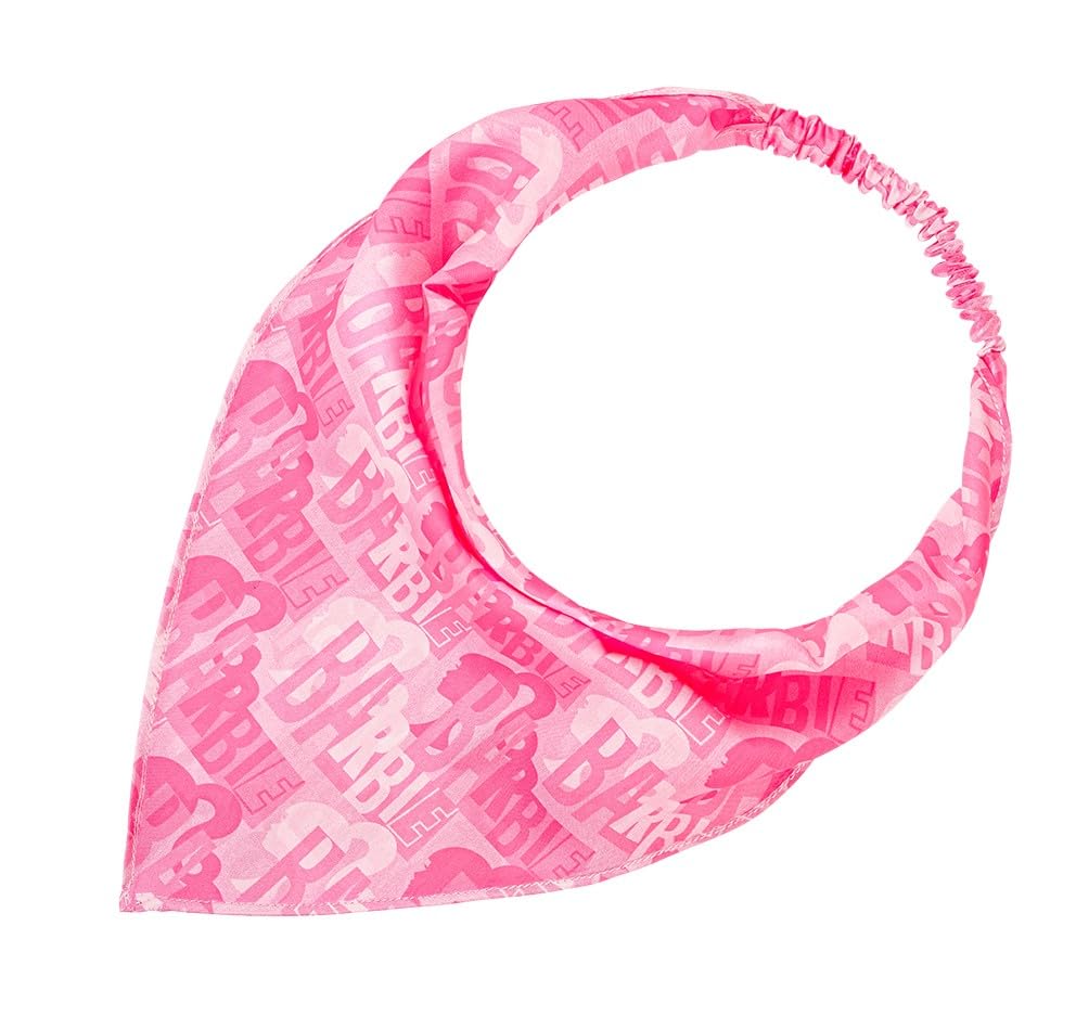 Barbie Chevron Pink Headscarf Satin Rubberband Bandana (Lilac & White)