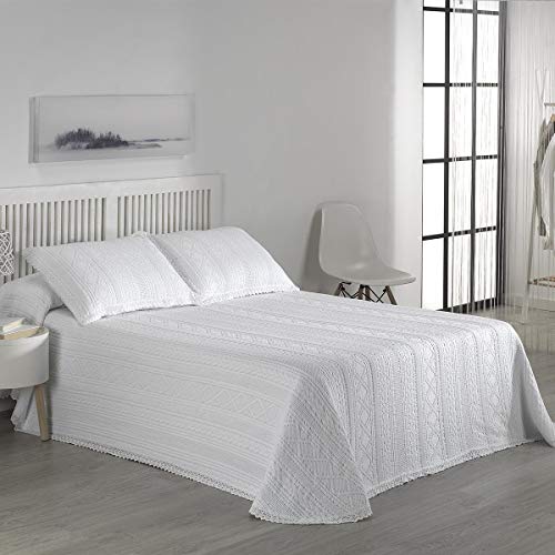 EnCama Colcha Crochet 454 - Cama 180 cm - Color Blanco