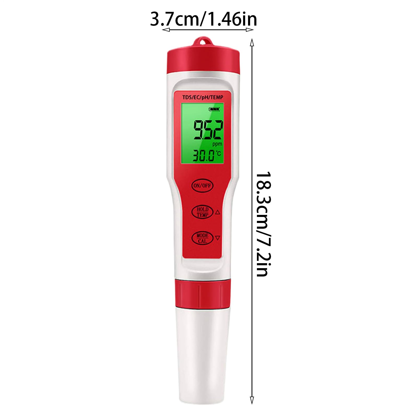 Medidor de pH para agua | Comprobador sensor EC | Instrumento digital 4 en 1 con calibración temp y calibración automática para resultados precisos rápidos | Monitorización del pH 'agua para
