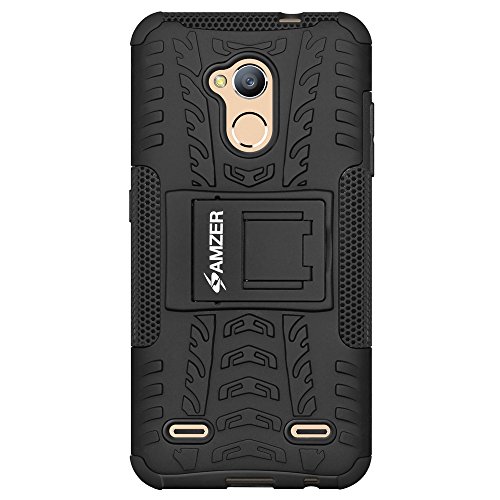 Image of Amzer AMZ202119 Slim Shockproof Hybrid Warrior Phone Case for ZTE Blade V6 Plus (Black)