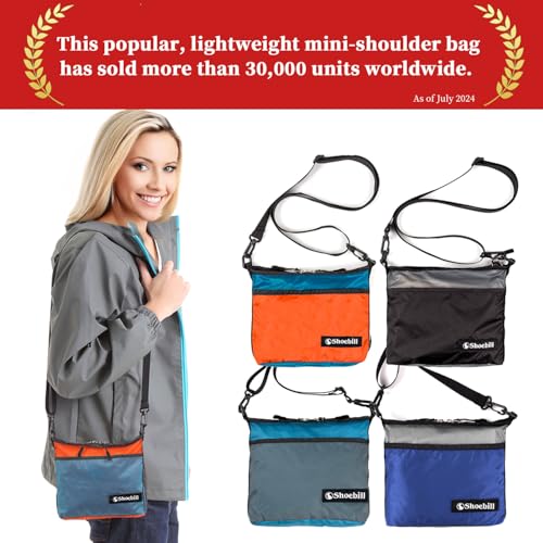 Shoebill Small Crossbody Bag Sacoche bag Light Weight1.5L Nylon for Men and Women2