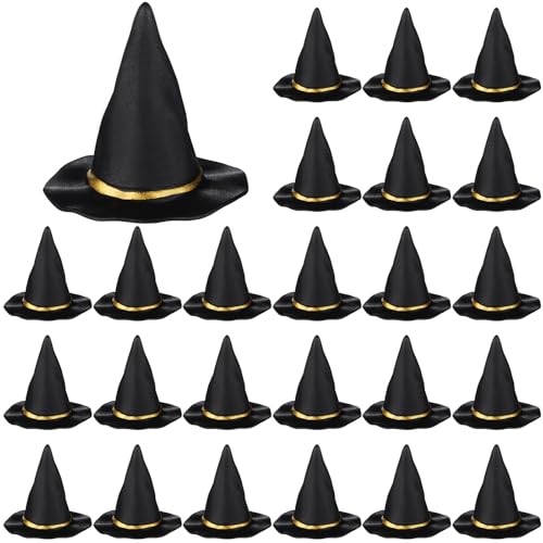 Seenelling 24 Pcs Mini Witch Hats for Crafts Small Halloween Plastic...