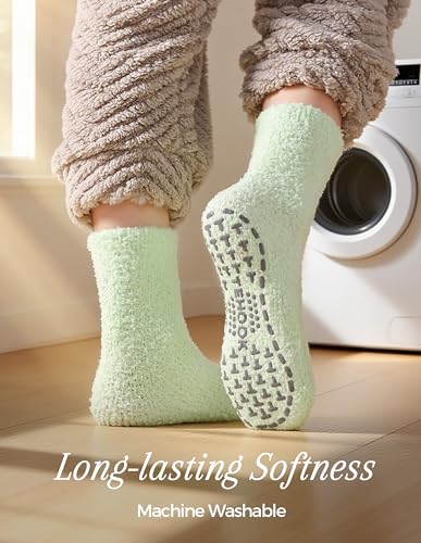 Image of TEHOOK Warm & Cozy Gifts for Women, Fluffy Fuzzy Plush Sleeping Slipper Socks - Soft Warm Fabric