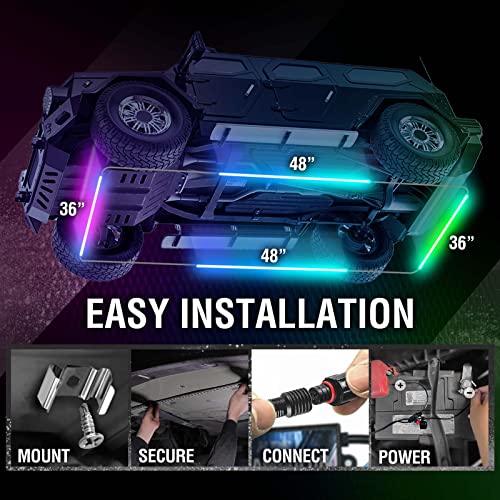 Opt7 AURA V1 DREAMCOLOR UNDERGLOW LIGHT Aura Dreamcolor Underglow Chasing Lights W/Wireless Remote, Waterproof Rigid Aluminum Led Light Bar, Exterior Neon Accent Underbody Rgb-Ic Light Kit thumb #4