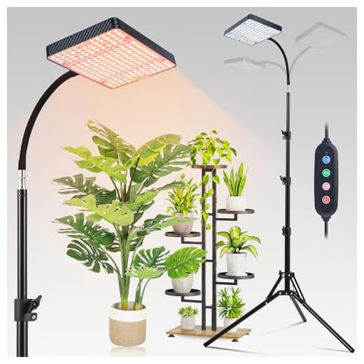 FECiDA 25 Watt Pflanzenlampe mit Ständer, Vollspektrum Pflanzenlicht für Zimmerpflanzen, Pflanzenleuchte LED 2000 Lumen, Wachstumslampe für Pflanzen, Daisy Chain Funktion, 4/8/12/16/20 Hr Timer