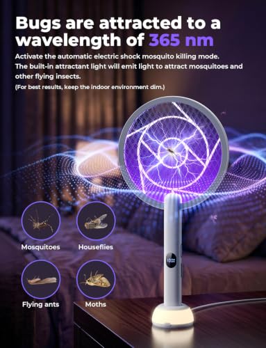 Image of YISSVIC Electric Fly Swatter Bug Zapper Racket Dual Modes