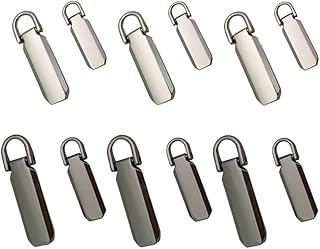MAGICLULU Fixador de zíper de metal, puxador universal de zíper, puxador de zíper, kit de reparo de zíper para bagagem, roupas, jaquetas, mochilas, botas, bolsas, casacos (12 peças x 2 tamanhos)