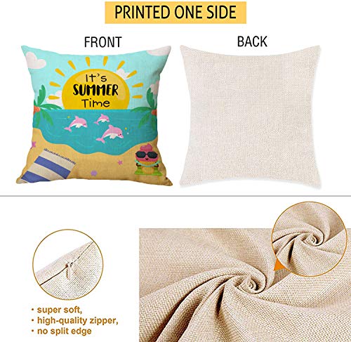 KALEFUL-Summer-Beach-Pillow-Covers-Tropical-Sunshine-Plant-Ocean-Throw-Pillowcase-2021-New-Summer-Decorations-Polyester-Linen-Cushion-Case-Home-Decor-18-x-18-Inch-Set-of-4 51s+S37yquL