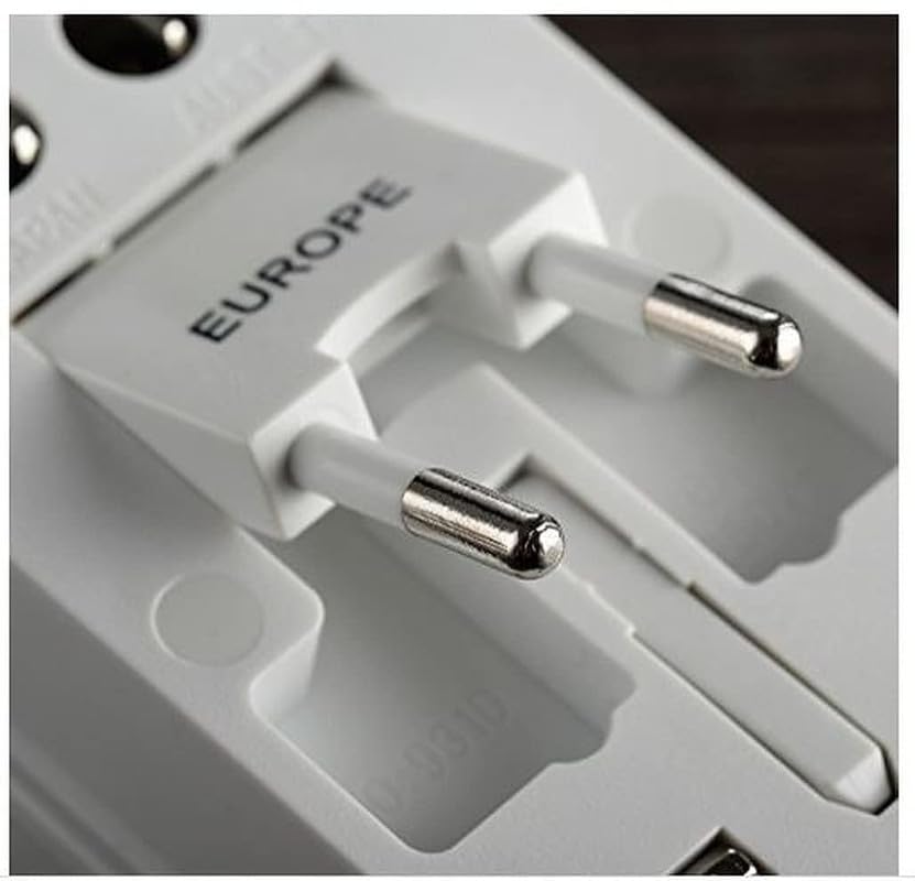 COPY LINE 3-Pin 240V Universal Travel Adapter with LED Indicator | Convenient and Compact | White, Pack of 1 3