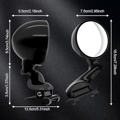 Image of Blind Spot Mirror Adjustable 360 Degree Car Side Mirror, HD Glass Rear View Exterior Accessories Frame Thickness Less than 5MM for Car SUV (long-armed Right)