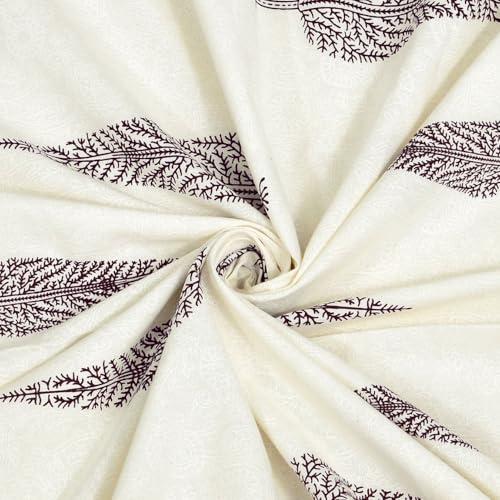 Image of Living Roots Ethnic Jaipur Block Print Double Cotton Bedsheet & 2 Pillow Covers, for Mattress Upto 6 inches Thick, No Colour Bleeding, Maroon Colour, King Size 90 * 108 inches, 120TC (606-B)