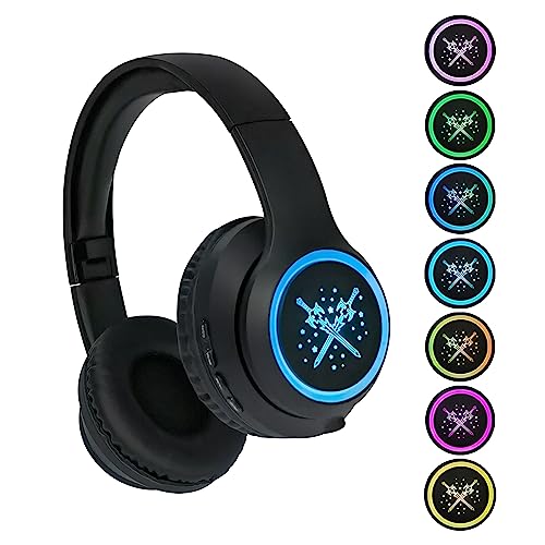 YUSONIC Wireless Headphones with SWORD led Lights,Kids Headphones Bluetooth,Toddlers Headphones for boys girls Amazon Fire Tablet/Laptop/Pad/School (black sword)
