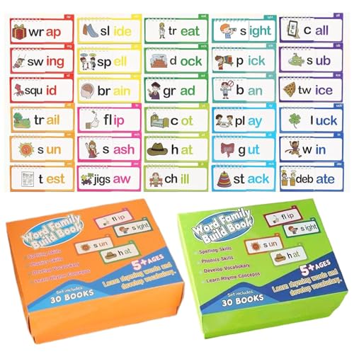 Livre de construction de mots et de rimes éducatif pour l'apprentissage de la lecture