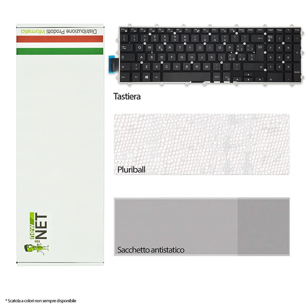 new net - Keyboards - Tastiera Italiana Compatibile con Notebook dell 49008507030E 0T7W4M PK131Q04A19 SG-85100-2IA T7W4M 0HJP49[ Senza Frame - Layout ITA ]