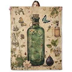 Green Potion Bottle and Botanical Drawing