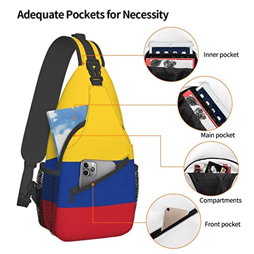 Mochila Bandolera Colombia Flag Unisex Compacta miniatura 5
